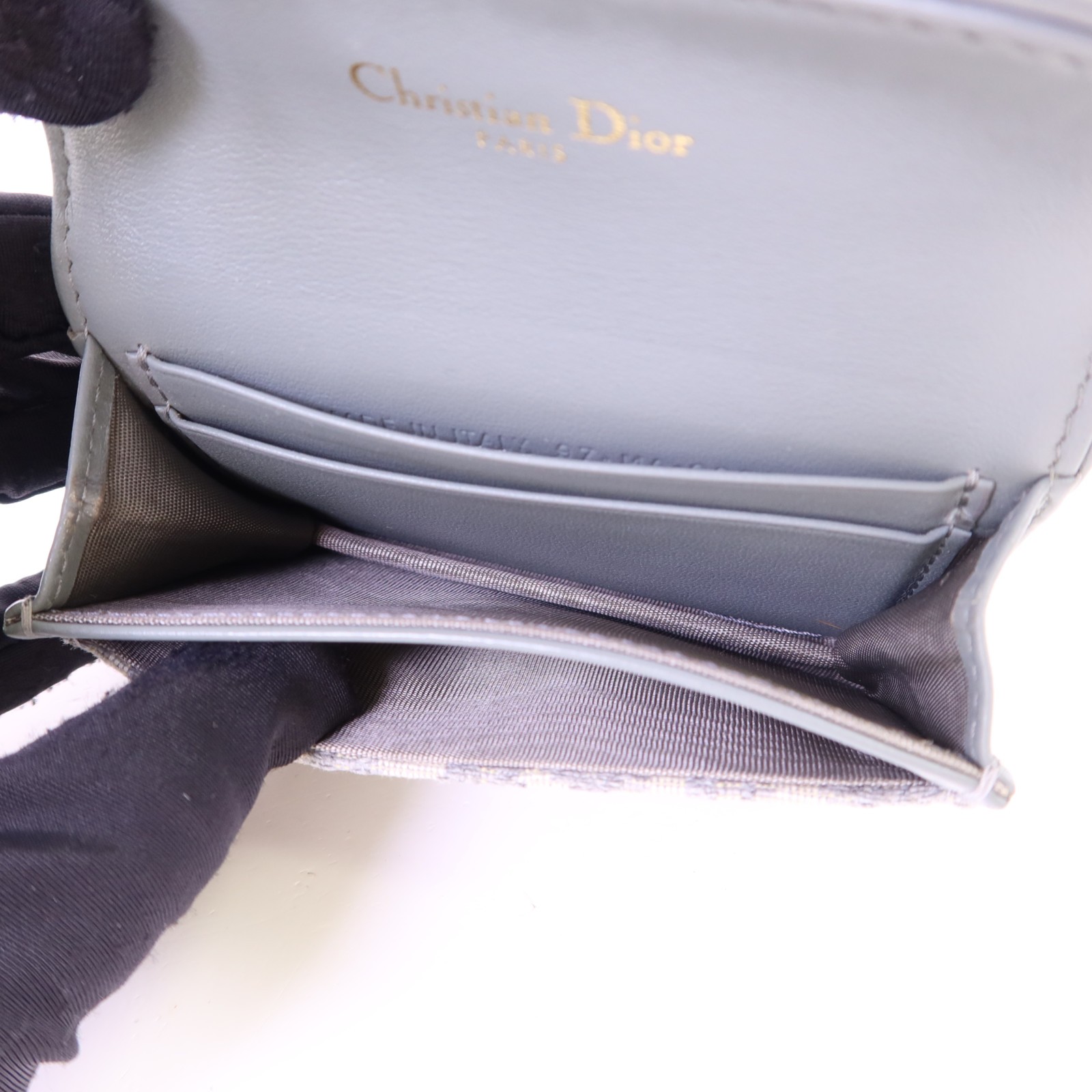 Christian Dior CD GHW Saddle Bloom Card Holder S5611CTZQ Canvas Gray thumbnail 5