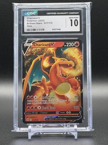 Pokémon Charizard V Ultra Rare Holo Swsh09 Brilliant Stars 017/172 CGC 10
