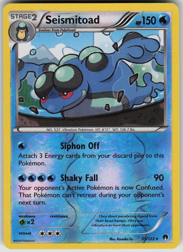 Seismitoad Rare Reverse Holo BREAKpoint LP 35/122