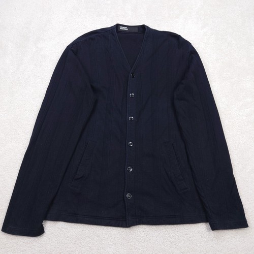 Journal Standard Black Full Button Cardigan Sweater 100% Cotton Men's Large