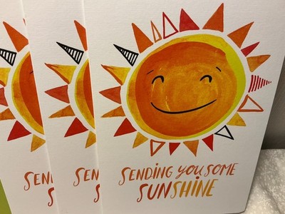 GET WELL RSVP GREETING CARDS New w/Envelopes LOT 3 ''Sending you some SUNSHINE''