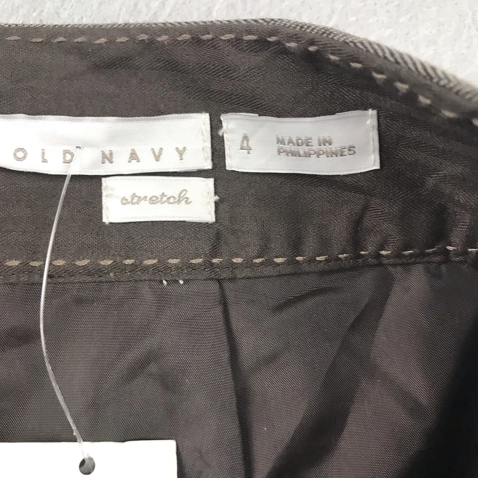 Saia Old Navy Feminina 4 Marrom Espinha de Arenque Elástica Forrada Plissada Zíper Traseiro Nova Com Etiqueta - Imagem 2 de 4