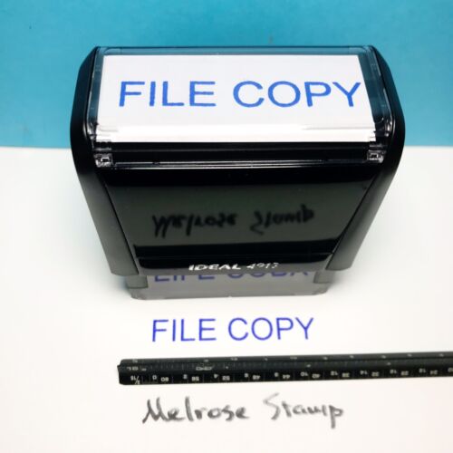 File Copy Rubber Stamp Blue Ink Self Inking Ideal 4913