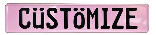 LIGHT PINK Custom Customize Color European EURO license Plate Tag BMW Mercedes - Picture 2 of 4