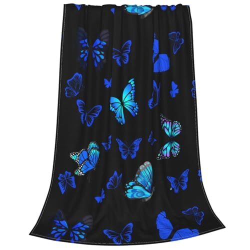 Blue Butterfly Soft Warm Throw Blanket Lightweight 50"x40" Blue Butterfly 2 - Bild 5 von 7
