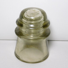 Vintage Armstrongs No. 2 Clear Smoke Glass 4" Insulator 65 49 Made In USA