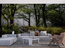 3D Wood Path Landscape Self-adhesive Removable Wallpaper Murals