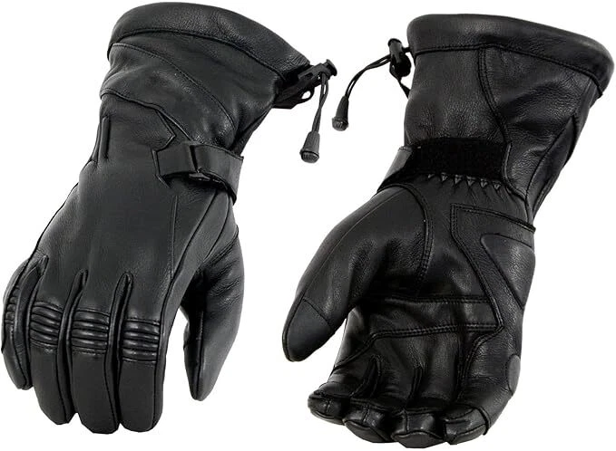 Milwaukee Leather MG7518 Men's Black Deerskin Gauntlet w/ I-Touch Screen Fingers