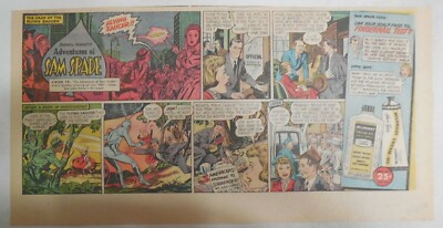 Wildroot Cream Hair Tonic Ad: The Adventures of Sam Spade ! 1940's 7.5 x 15 inch