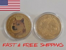 1Pcs Gold Dogecoin Coins Commemorative 2021 New Collectors Gold Plated Doge Coin