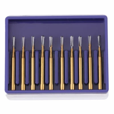 10 Pcs FG-1957 High Speed Dental Tungsten Steel Carbide Crown Metal Cutting Burs