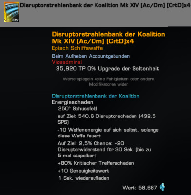 Star Trek Online 8x mk xv crtd x4 Koaltions Disruptor Beams gold eu-us + extras