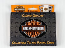 New Harley-Davidson Collectible Tin and Casino Quality Playing Cards Unopened