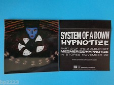 2-PK SYSTEM OF THE DOWN "HYPNOTIZE" Decal/Stickers, Brand NEW, Hard to Find Item