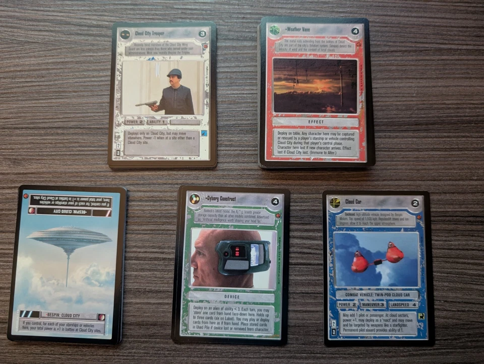 Star Wars CCG Cloud City Common/Uncommon Complete Set, 100 Cards, Pack Fresh,NM+ - Image 2 of 4