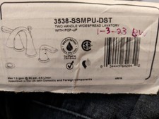 Delta 3538-SSMPU-DST Lahara 8" Bathroom Faucet/Metal Drain Assembly, Stainless