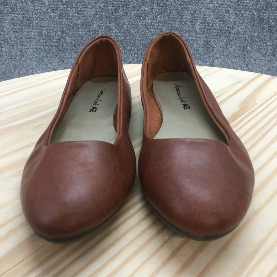 Sapatos femininos American Eagle 9,5 chinelo marrom couro sintético casual baixo - Imagem 4 de 4