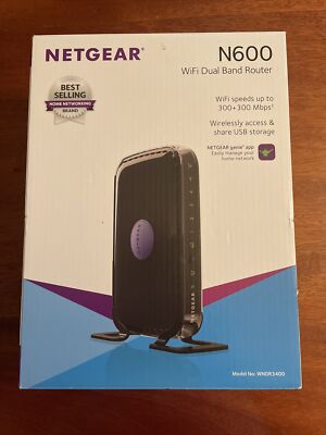 NETGEAR N600 Wireless Dual Band Wi-Fi Router Model WNDR3400-100NAS