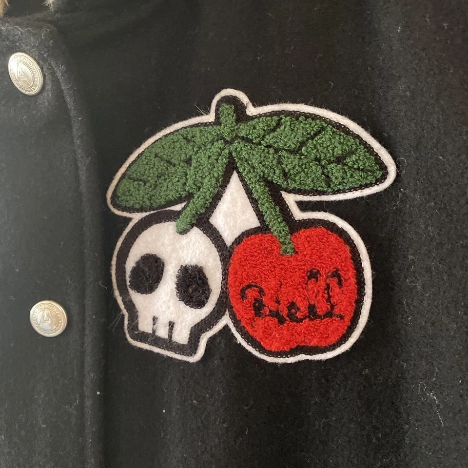 Hell Cat Punks Varsity Jacket Black Leopard Women Sz S Punk Rock Gothic Limited - Image 3 of 4