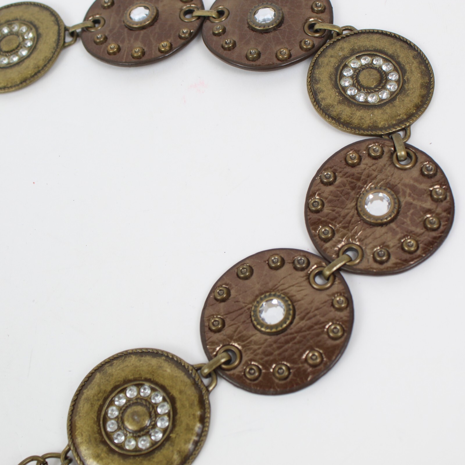 Y2K Statement Chain Belt Bronze Embellished Vintage B… Gem