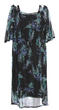 Worthington Womens Print Dress Sz 20W Black & Blue Floral NWT!