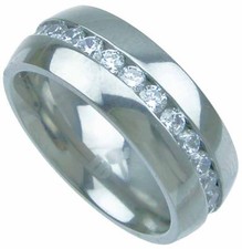 2.00 Ct Mens Round cut Titanium Eternity Band Wedding Ring 8mm wide