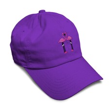 Soft Women Baseball Cap Flamingo Couple Heart Peak Embroidery Dad Hats for Men
