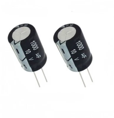 MW-STORE 2x Elko radial 1000µF ( 1000uF ) 10V 105°C Elektrolytkondensator