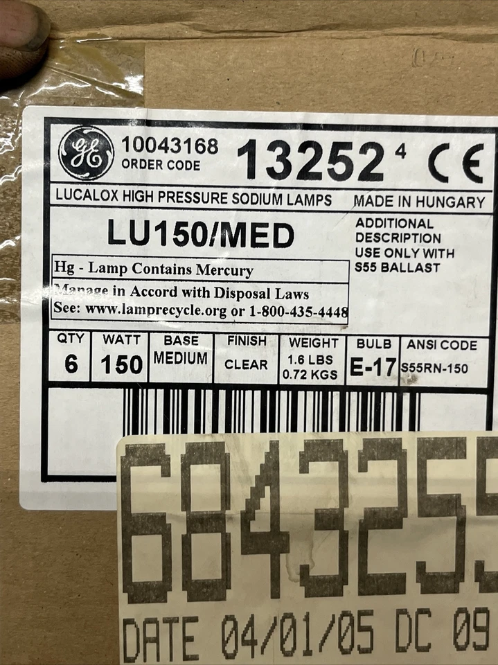 (1) Clear GE Lucalox LU150/MED High Pressure Sodium Light Bulb - Image 4 of 4