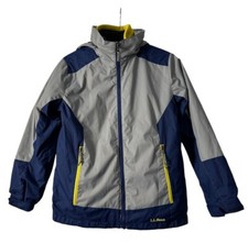 LLBEAN Boys Large 3 in 1 Jacket Ski Snow Parka Hidden Hood Inner Fleece Body 14