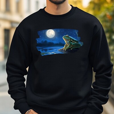 Frosch bei Vollmond Sweatshirt Kuschelig und Perfekt für jeden Anlass S bis 4XL