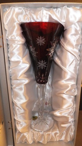 WATERFORD SNOWFLAKE WISHES 2011 WISHES FOR JOY FLUTE RUBY Box w/tags # 154359 - Picture 7 of 12