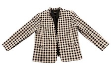 Liz Claiborne Career Blazer Black, White, Gray Check Fully Lined Size 18
