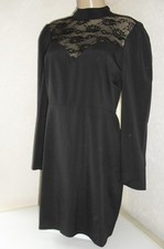*CLEARANCE* Fashion Union Long Sleeve High Neck Smock Dress Size 14 Black
