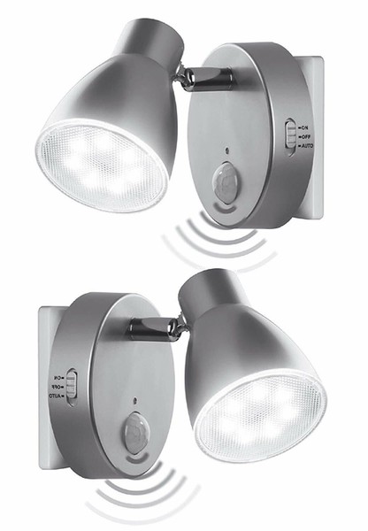 2Er Set Trango Led 230V Nachtlicht Silber Bewegungsmelder Automatik 2635-024-image