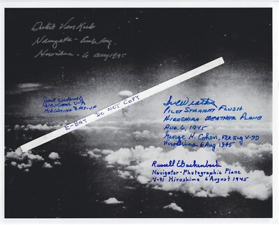 Enola Gay, Hiroshima, autographed by 5, Atomic Mission, 509th Composite Group