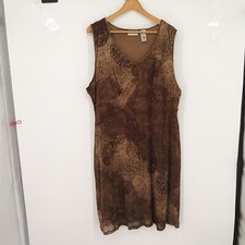 VILLAGER SIZE 3 PLUS SLEEVELESS PATTERNED SHEATH DRESS