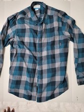 Columbia Vapor Ridge III Shirt Men  s L Blue Gray Button Up Long Sleeve Plaid