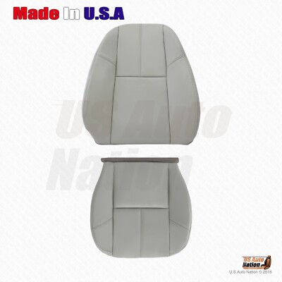 2013 2014 Chevy Silverado Avalanche Driver Bottom & Top Leather Seat Cover Gray