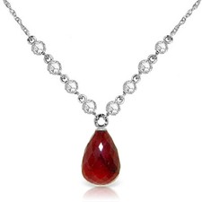 14K. SOLID GOLD NECKLACE WITH NATURAL DIAMONDS & RUBY