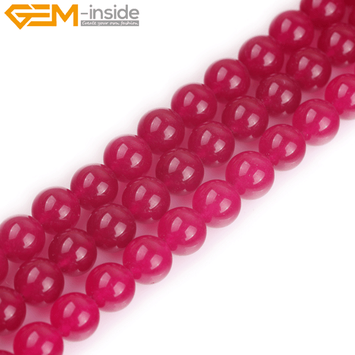Assorted Colors Round Jade Stone Crystal Beads Jewelry Making 15" Wholesale UK - Picture 69 of 103