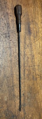 Vintage Champion Screwdriver Wood Handle 12  Blade Slotted Straight Antique Long