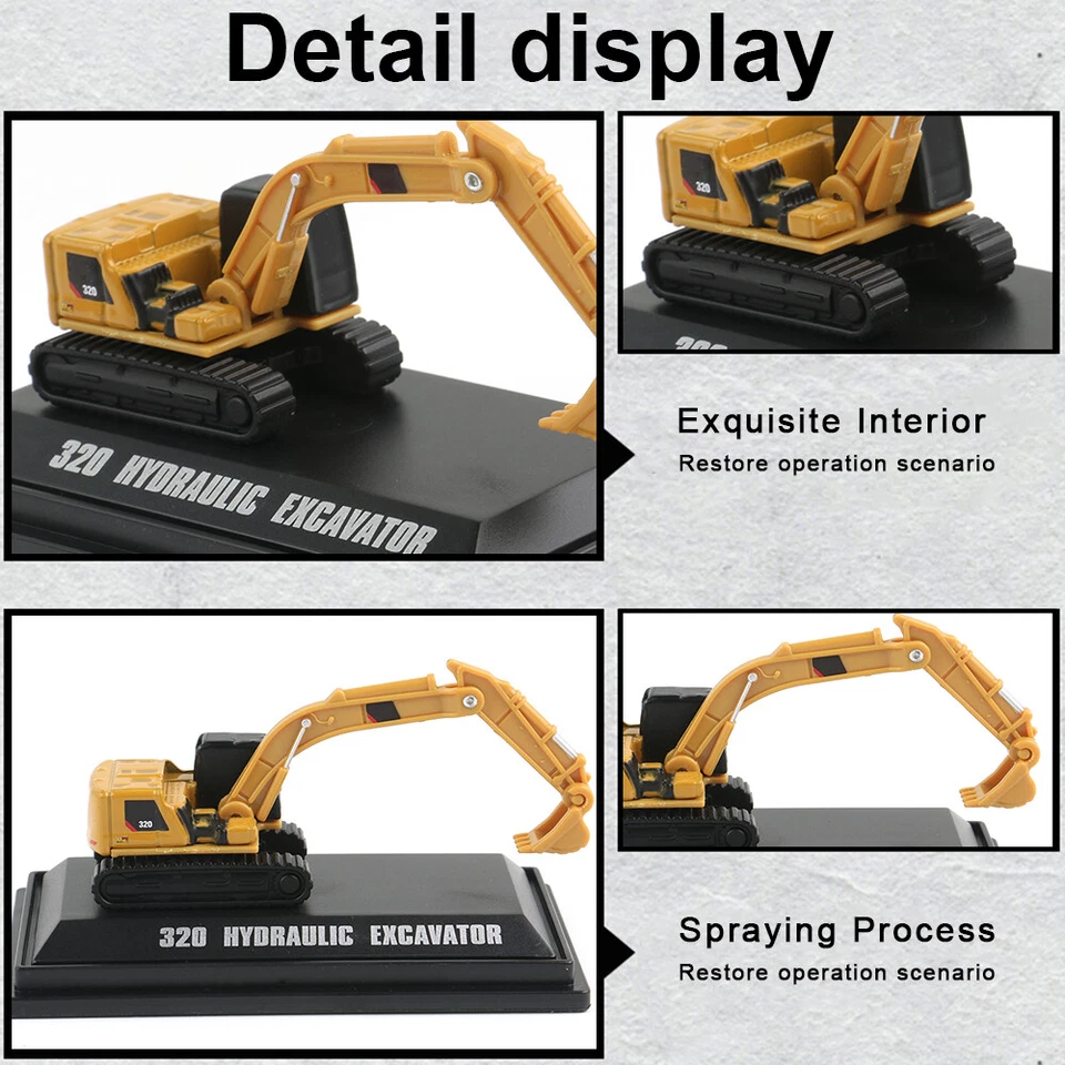 1/160 Mixer Concrete Truck Excavator Loader Tractor Alloy DieCast Mini Model - Image 3 of 4