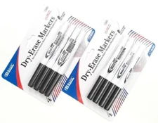 2 PACKS 8 BAZIC® DRY ERASE MARKERS BLACK