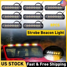 8x Emergency Grille Side Marker Led Strobe Light Bar Car Truck Flashing Warning 8x Emergency Grille Side Marker Led Strobe Light Bar Car Truck Flashing Warning