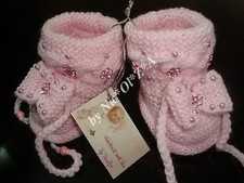 NEW BABY GIRL HANDMADE KNITTED CASUAL ACRYLIC WARM BOOTS BOOTIES