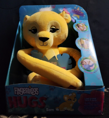 Fingerlings Hugs Sam Interactive Plush Lion Light Up Hair WowWee NEW