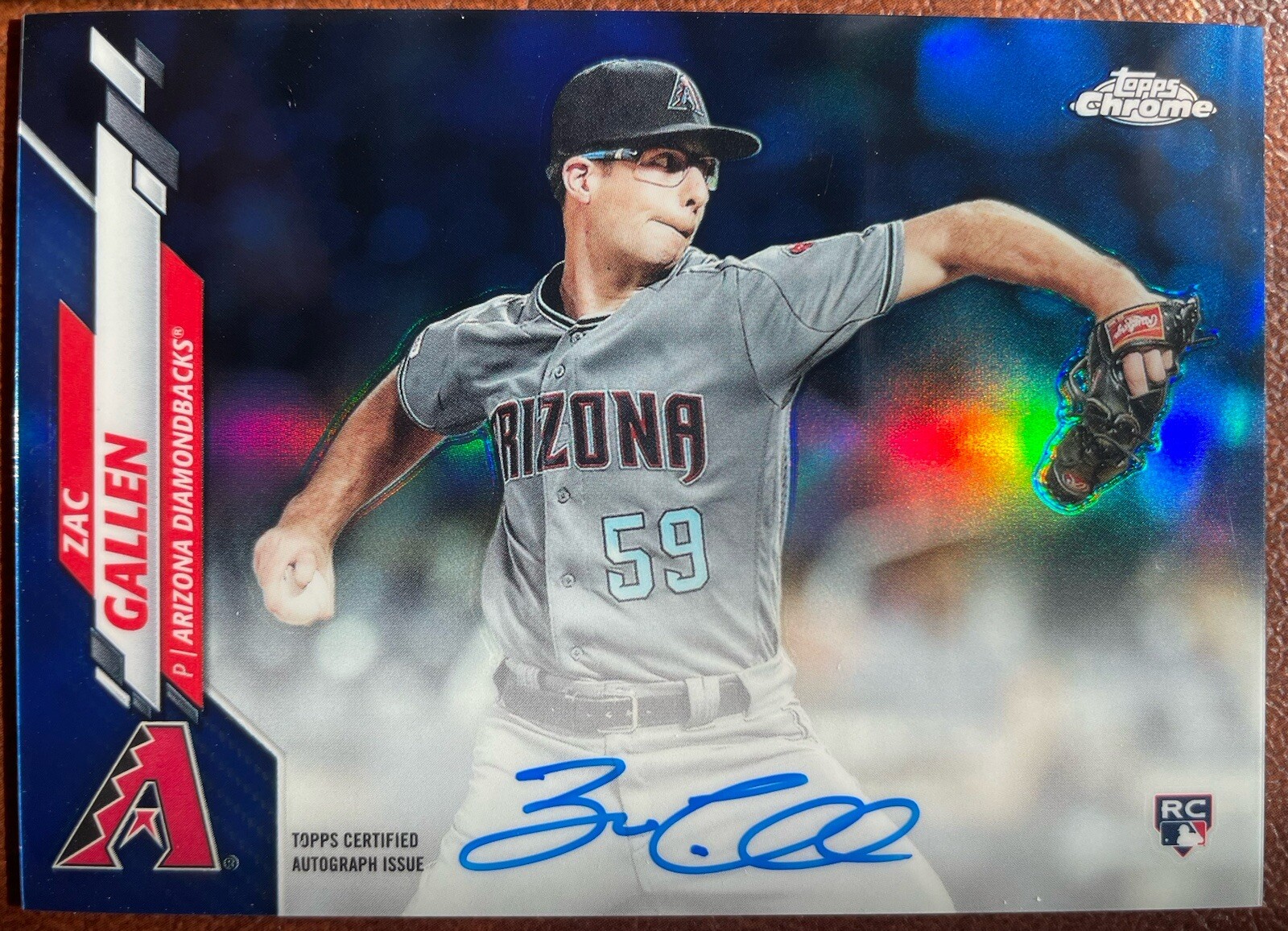 Zac Gallen 2020 Topps Chrome Rookie Auto /150 Blue Refractor Diamondbacks RC