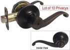 Lot of 10 Oil Rubbed Bronze Privacy Door Handle Knob Levers (Bedroom & Bathroom)