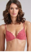 La Perla Castle Key 36B L Sujetador Push Up Tanga Panty Set Rosa